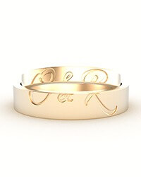 Wedding Bands Gold Double Initials His Hers
